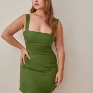 Reformation Moss Green Bridgette Dress sz 8
